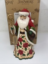 Enesco Jim Shore -  10” Santa with Poinsettias Christmas Figurine, 6009684, New picture
