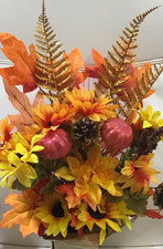 BEAUTIFUL ONE OF A KIND FALL CENTERPIECE FLORAL DECOR - NEW picture