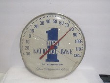 Advertising First National Bank Thermometer Round Longview FDIC Original USA picture