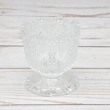 Avon Fostoria Crystal Glass Diamond Point Pattern Floral Etched  picture