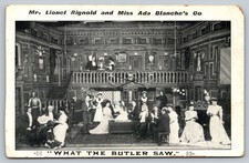 Vintage Mr. Lionel Rignold & Miss Ada Blanche Postcard 'What The Butler Saw' picture