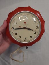 Vintage General Electric Red MCM Wall Clock WORKS  picture