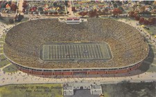 J67/ Ann Arbor Michigan Postcard Linen University Football Stadium  119 picture