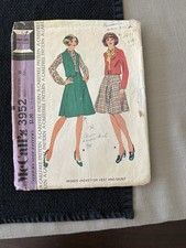 Vintage McCall's Pattern 3952 Ladies Jacket Vest & Skirt Size 10  picture
