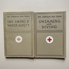 Vintage AMERICAN RED CROSS Life Saving & Water Safety Handbooks Swimming Diving picture