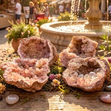 Pink Amethyst Clusters Large Druzy Geodes Natural Genuine Argentina Mineral picture