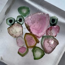 20 CT  Natural Watermelon Tourmaline Crystals Slices  From Afghanistan picture