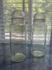 Vintage Pair Of Planters Mr. Peanut Glass Jars With Lid 1978 Anchor Hocking picture