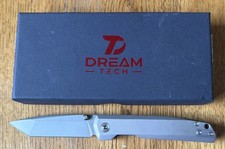 Dreamtech Linerlock Gray Titanium Folding D2 Steel Tanto Pocket Knife K4283TG picture