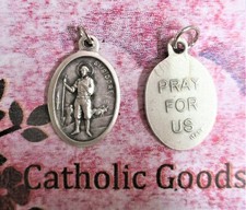 St. Isidore the Farmer- Pray for Us -Italian Antique Silver Tone Ox 1