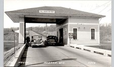TOLL BOOTH HOUSE hudson wi c1940 postcard wisconsin real photo rppc road car picture