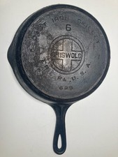 Vintage Large Block Logo Griswold  No 6 (699) Cast Iron Skillet HEAT Ring picture