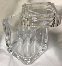 THE REGAL VNTG 3 QT CARLISLE GRAINWARE ICE BUCKET CLEAR LUCITE SWIVEL TOP 9X6.5