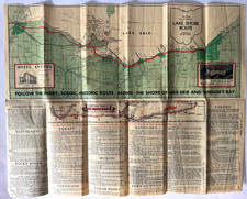 Vintage 1932 Lake Shore Route Association Road Map – Lake Erie & Sandusky Bay OH picture