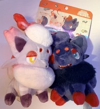 Pokemon Center Original Magnetic Plush Keychain Zorua & Hisuian Zorua Japan picture