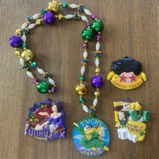 4 Vintage New Orleans Krewe of Tucks Mardi Gras Medallions 2014-2016 Necklace picture