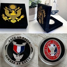 EAGLE SCOUT Challenge Coin with velvet presentation case picture