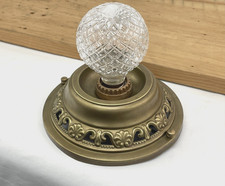 REWIRED Antique Vtg Art Deco Victorian Flush Ceiling OR Wall Sconce Light Single picture