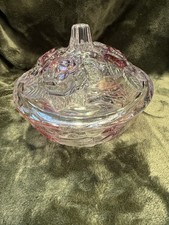 Vintage Studio Nova Crystal Japan Flower Candy Dish with Lid.  picture