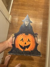 Bonnie Barrett Boardwalk Originals Halloween Witch Pumpkin Board Cutout picture