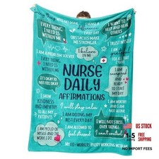 Nurse Gifts for Women Men- Soft Nurse Blanket with Daily Blue Green picture