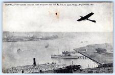 1910's LATHAM FLYING FT McHENRY FOR $5000 PRIZE HALETHORPE BALTIMORE MD POSTCARD picture