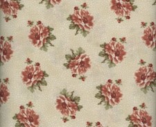 BTHY Georgian Court Chanteclaire Fabrics Creme Peach Medium Flowers Old Stock picture