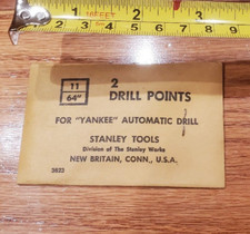 VTG STANLEY YANKEE Push Drill Points 2Pc NOS 11/64