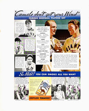 Camel Cigarettes Lou Gehrig Mel Ott Carl Hubbell Baseball 1935 Magazine Print Ad picture