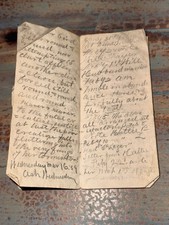 Antique 1859 Pocket Diary Handwritten Ledger Manuscript Paper Ephemera picture