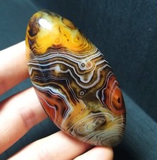 TOP 69.3G Natural Polished Silk Banded Lace Stone Madagascar C181 picture