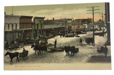 Sleighs on Main Street Scene ~ Presque Isle Maine ME ~ Antique 1900s Postcard picture