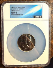 California Lottery 2005 Star Wars Darth Vader 46mm Token NGC Genuine picture