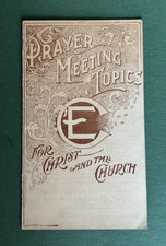 Religious Prayer Meeting Topics Hand Out Leaflet from late 19th Century theology picture