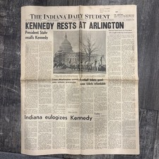 1963 Bloomington Indiana University Daily Student John F. Kennedy Newspaper IU - picture