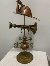 🔥 Vintage Fireman's Weathervane Copper & Brass Desktop or Tabletop Very Unique picture