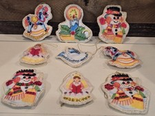 VTG Bucilla? Felt Sequined Christmas Ornaments Snowman Dove Angel Candle Horse 9 picture