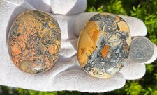 SEE VIDEO 195g LOT 2 MALIGANO JASPER PALMSTONES PALM STONES PALM STONE Volcano picture