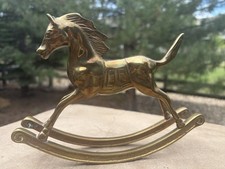 Vintage Pier 1 Tabletop Brass Rocking Horse picture