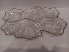 Vintage Glass with Gold Trim Hors d'oeuvres Serving Tray - Relish tray picture