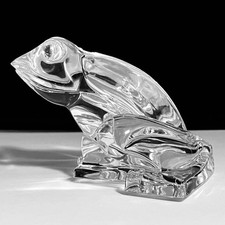 CRISTAL SAINT-LOUIS Frog Figurine / 4.5 Inches Wide / MISSING Green Back Piece picture