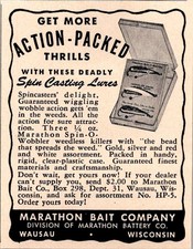 Marathon Bait Company Spin Casting Lures Wausau WI 1955 Ad TAJ5-M7 picture