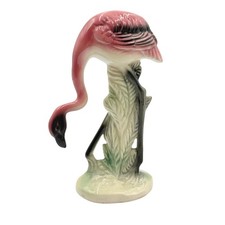 Vintage Flamingo Figurine Ceramic Pink Tropical MCM Retro Coastal Kitsch Decor picture