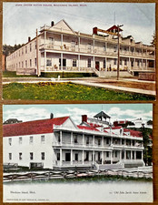 Two Postcards John Jacob Astor House in Mackinac Island, Michigan picture