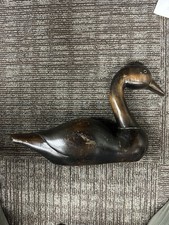 Vintage Made Carved Wooden Goose Figurine picture