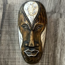African Tribal Wooden Wall Mask 8” picture