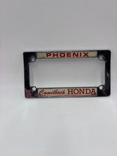 Vtg Phoenix Camelback Honda Motorcycle License Plate Frame Holder Metal Bent picture