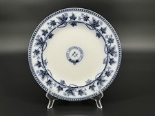 Antique Wedgwood & Co Masonic West Lancashire Lodge 3071 Flow Blue Ivy Plate picture