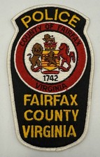 Fairfax County Virginia VA Police Embroidered Cloth Patch Large Version Vintage picture