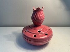 Vintage Pink Vase/Flower Frog - Center Rosebud picture